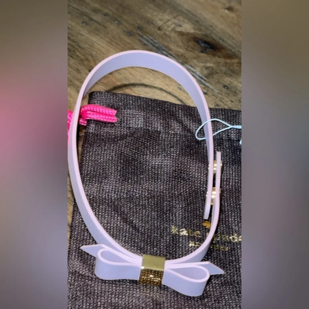 NWT Kate Spade pink bonnet (956) leather bow wrap bracelet wrap things up $78 - Picture 3 of 12